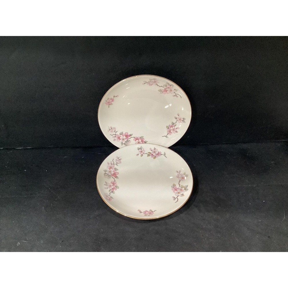 Homer Laughlin Rhythm Pink Apple Blossom Salad Plates Set of 2 Vintage F51 N 4